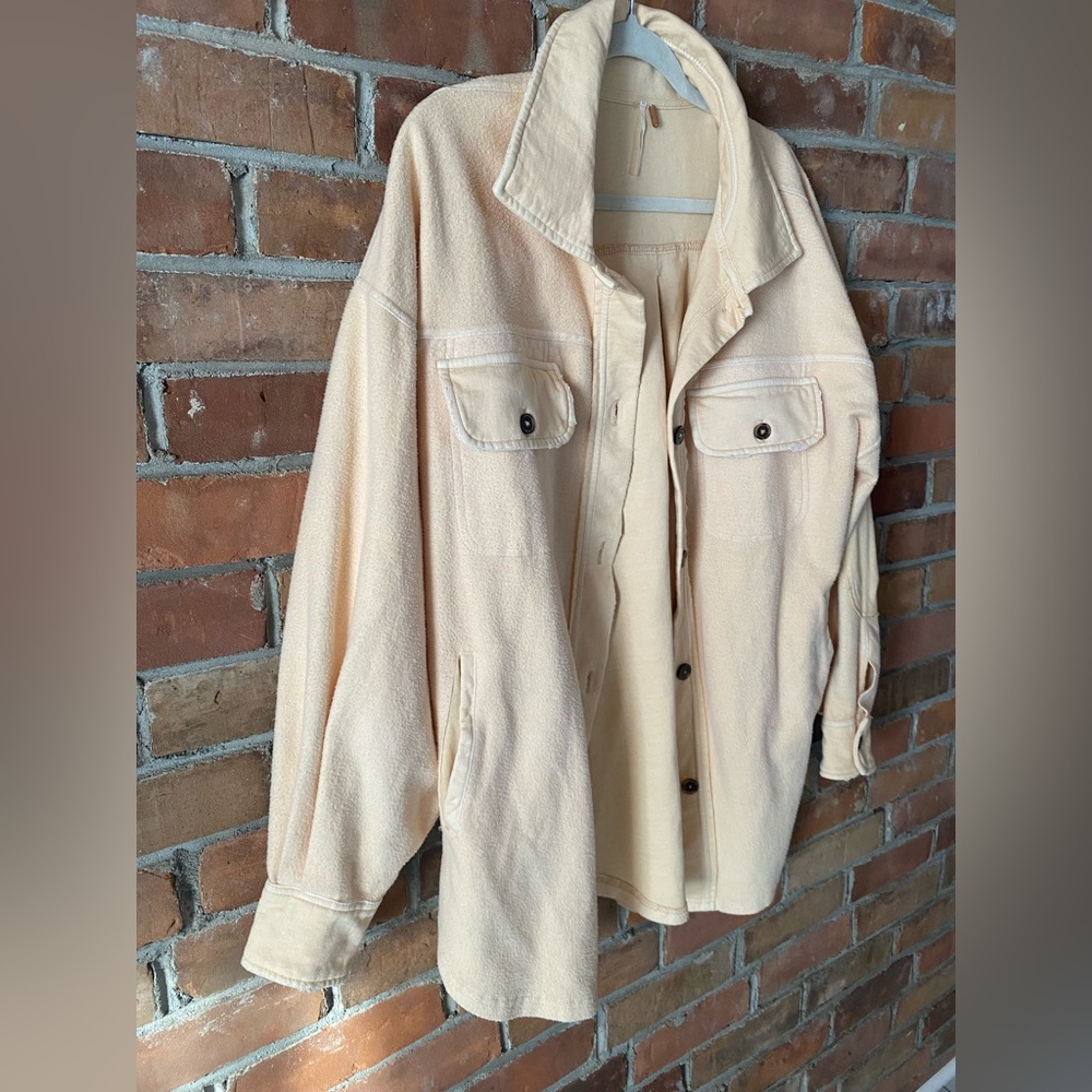 FREE PEOPLE Ruby shacket peach size small oversized - Picture 6 of 13